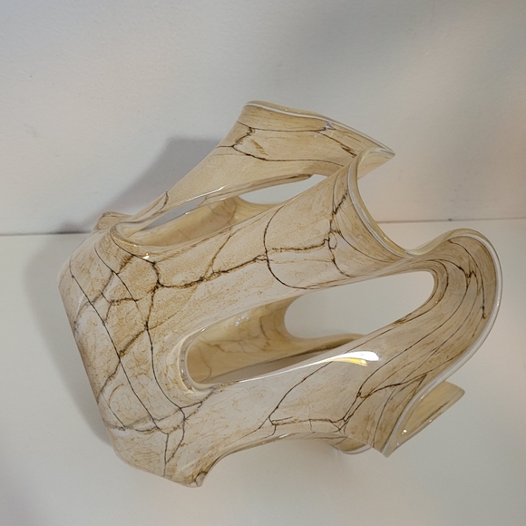 Vintage Jozefina Krosno Art Glass Vase Candle Holder - Picture 7 of 8